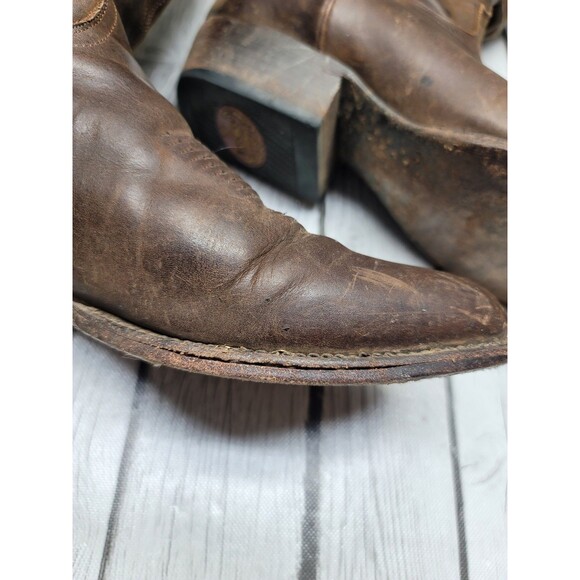 El Dorado Men’s 12 D Cowboy Roper Boots Distressed Brown Leather ED2224 Read main image 6